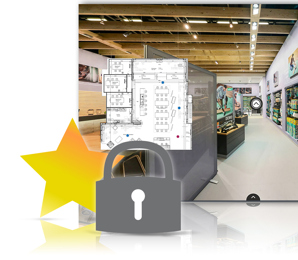 Schloss zum Schutz der virtuellen Rundgänge