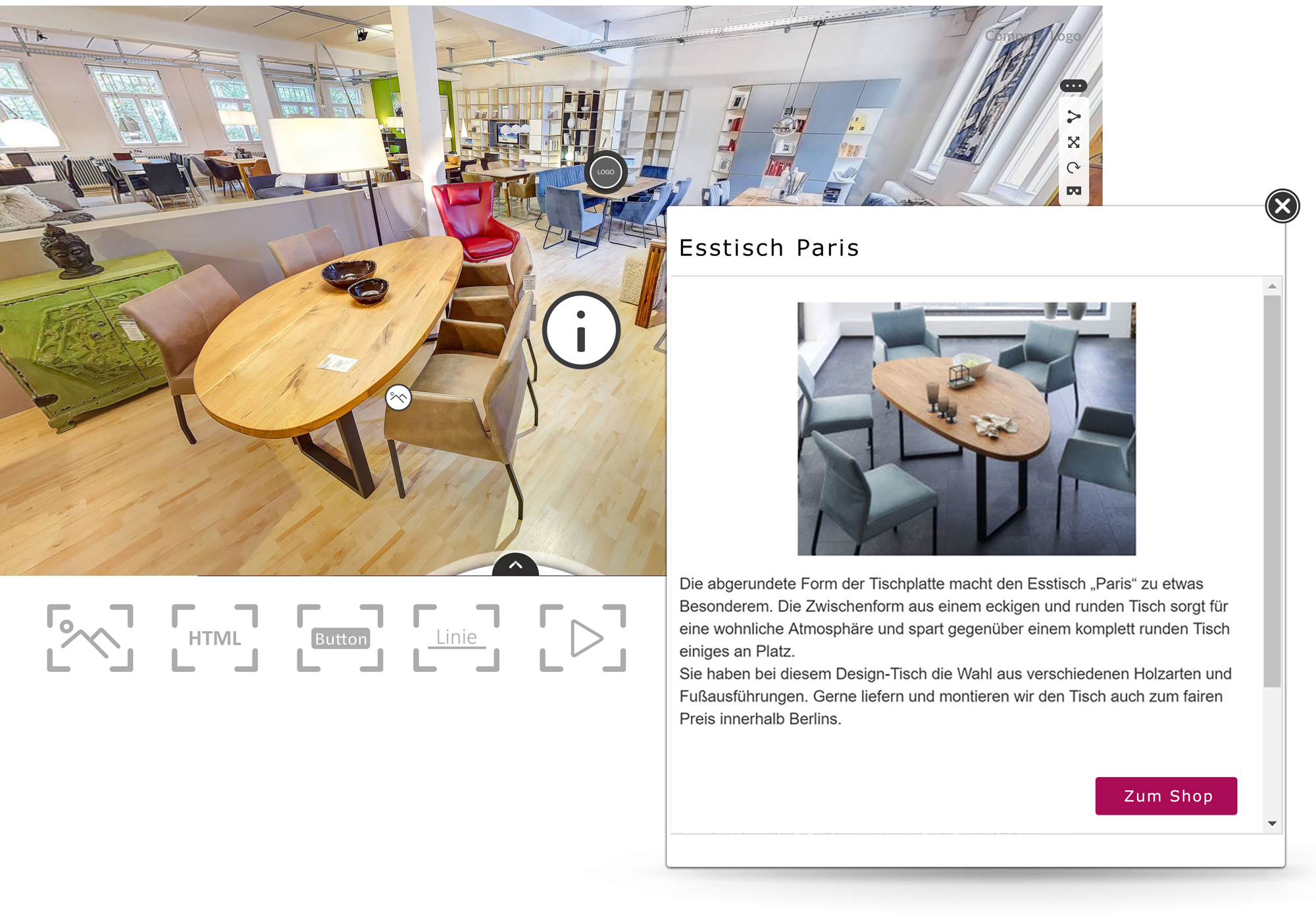 Infospot mit Bild und Text